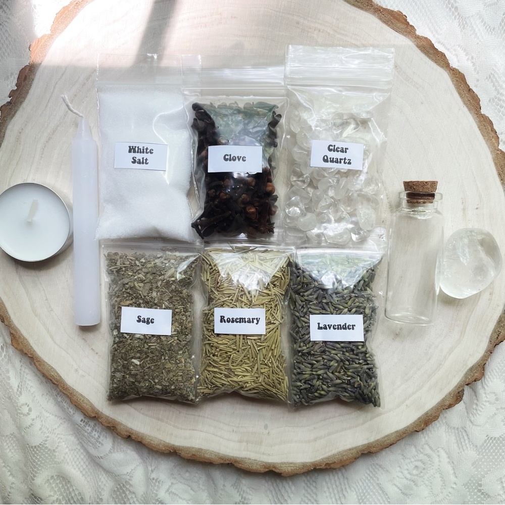 Large Protection Spell Kit Herbs Crystals Candles Spell Magic Witchcraft Wiccan